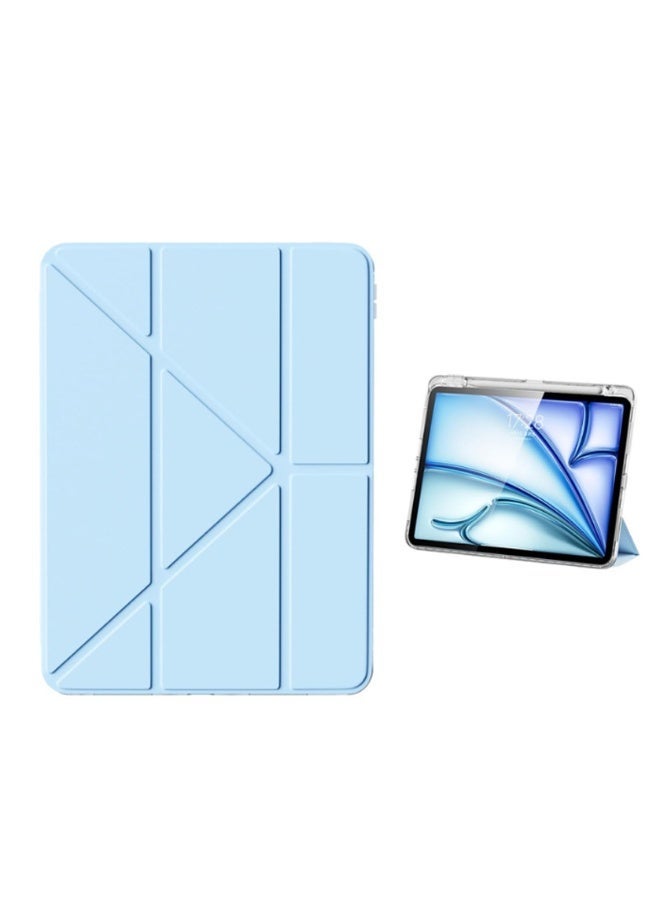 for Honor Pad 9 12.1 بوصة غطاء الحالة, ثلاثي طي تصميم على شكل Y, زاوية متعددة, الجلد غطاء اللوح مع فتحة القلم, تلقائي الاستيقاظ / النوم,أزرق - Image 4